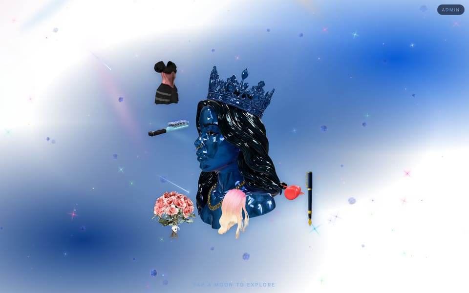 Boobies Earth homepage — 3D models orbiting in a browser scene